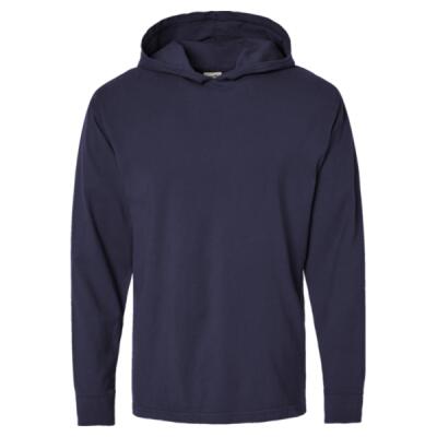 Unisex Garment-Dyed Jersey Hooded Long Sleeve T-Shirt Thumbnail