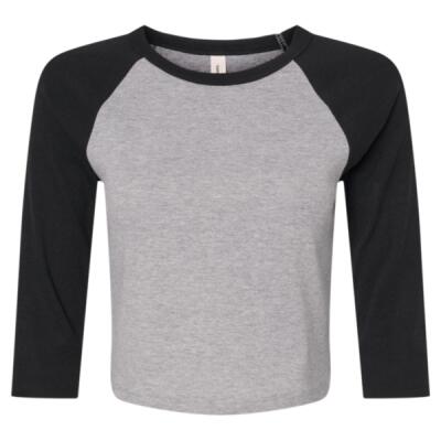 Women's Micro Rib Three-Quarter Raglan Sleeve Baby Tee Thumbnail