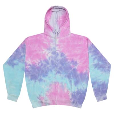 Unisex Tie-Dyed Full-Zip Hooded Sweatshirt Thumbnail