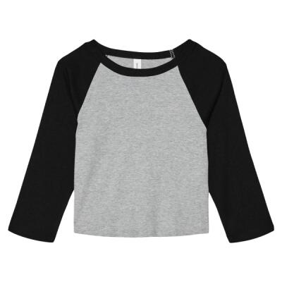 Women's Micro Rib 3/4 Raglan Baby Tee Thumbnail