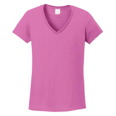 Women's Heavy Cotton 100% Cotton V Neck T Shirt Thumbnail