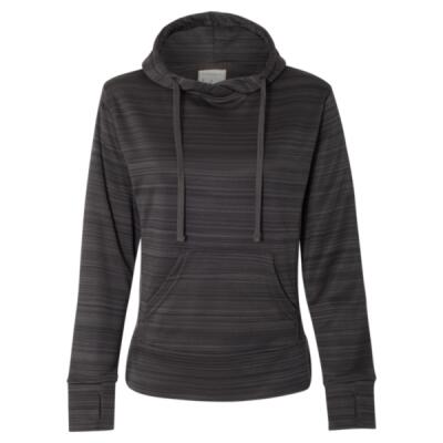 Women's Odyssey Striped Performance Fleece Lapover Hooded Sweatshirt Thumbnail