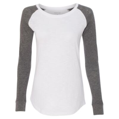 Women’s Preppy Patch Slub Long Sleeve T-Shirt Thumbnail
