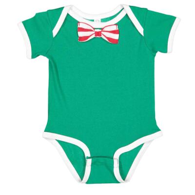Infant Baby Rib Bow Tie Bodysuit Thumbnail
