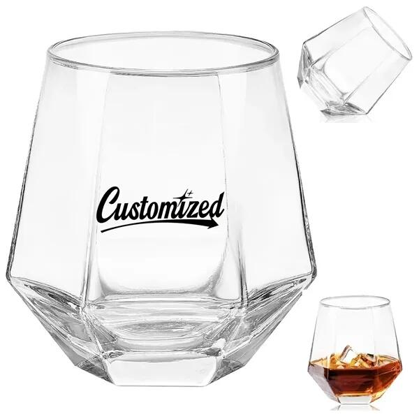12Oz. Geometric Stemless Wine Glass Faceted Thumbnail
