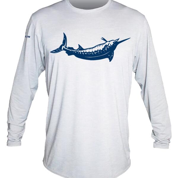 Blue Marlin Custom Back Anetik Pro Tech Long Sleeve T-Shirt Thumbnail